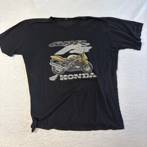 VTG Honda T-Shirt Mens XL Black Vintage CBR Lennoxville Graphic Tee Moto Biker